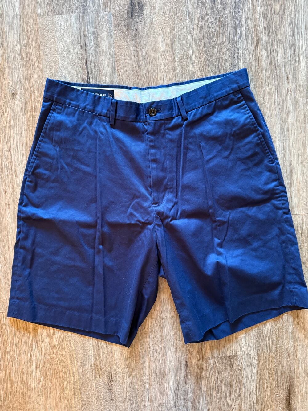 Polo Golf Blue Flat Front Shorts Size 34